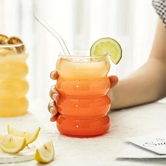 Wave Shape Glass with wood cap (Pack of 1)